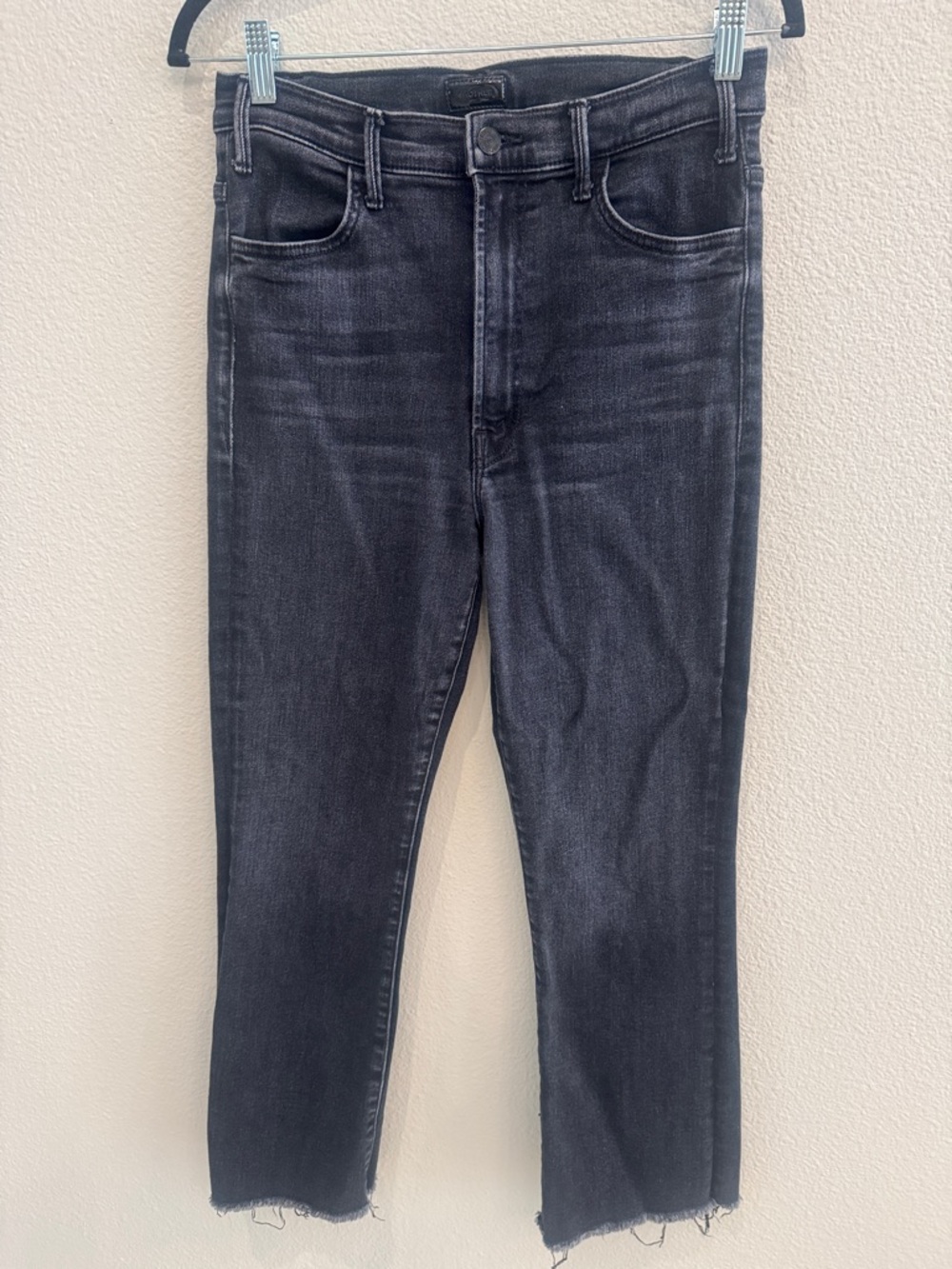 MOTHER Straight Black Washed Jeans